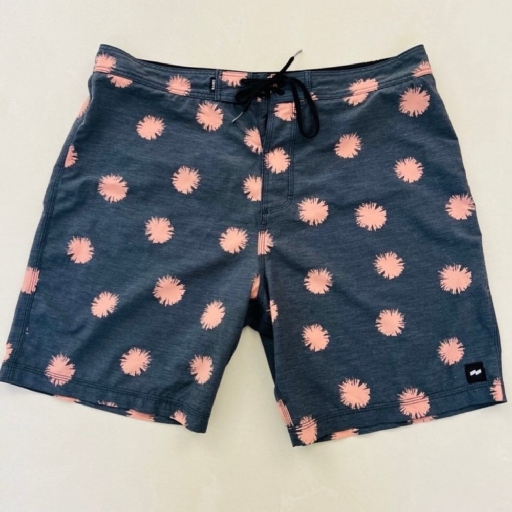 Banks Journal Gray Peachy Paint Splatter Swim Trunks 34